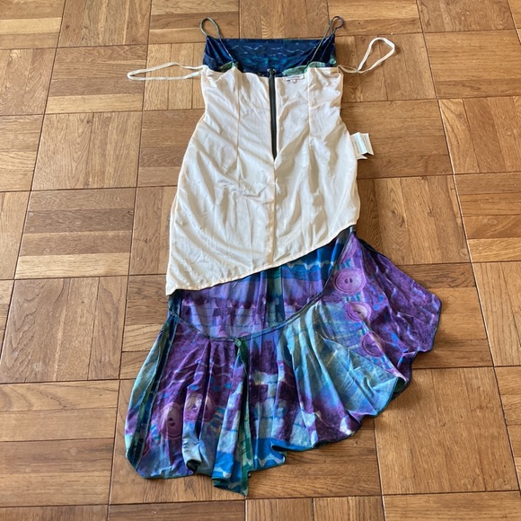 Mandalay Y2K asymmetrical cocktail dress, sequins, cowl neck, spaghetti straps 4 - Picture 10 of 12